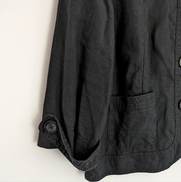Marvin Richards Linen Button Up Jacket Black Size Medium - Picture 5 of 6